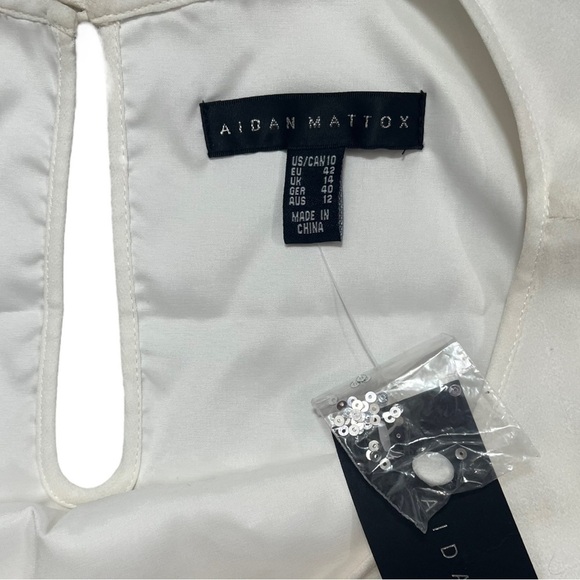 NWT Aidan Mattox Chiffon and Metallic Lace Column Gown sz 10 - Picture 3 of 15